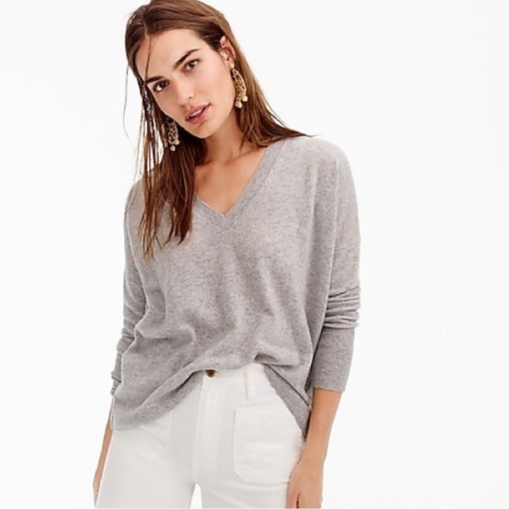 J Crew Wool Blend V-Neck Sweater K.